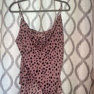 LA MIEL Pink Asymmetrical Camisole Top